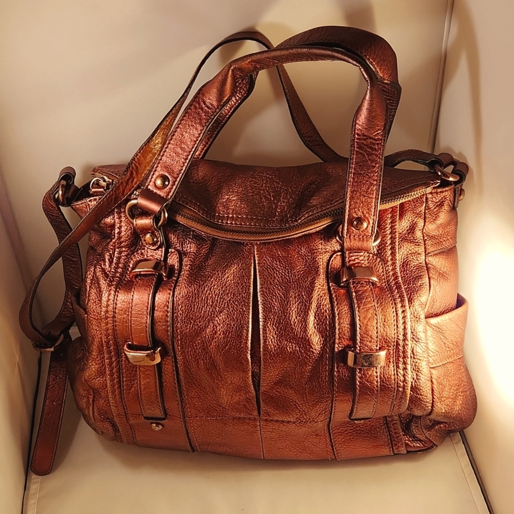 B. Makowski Large Bronz/Copper Bag
